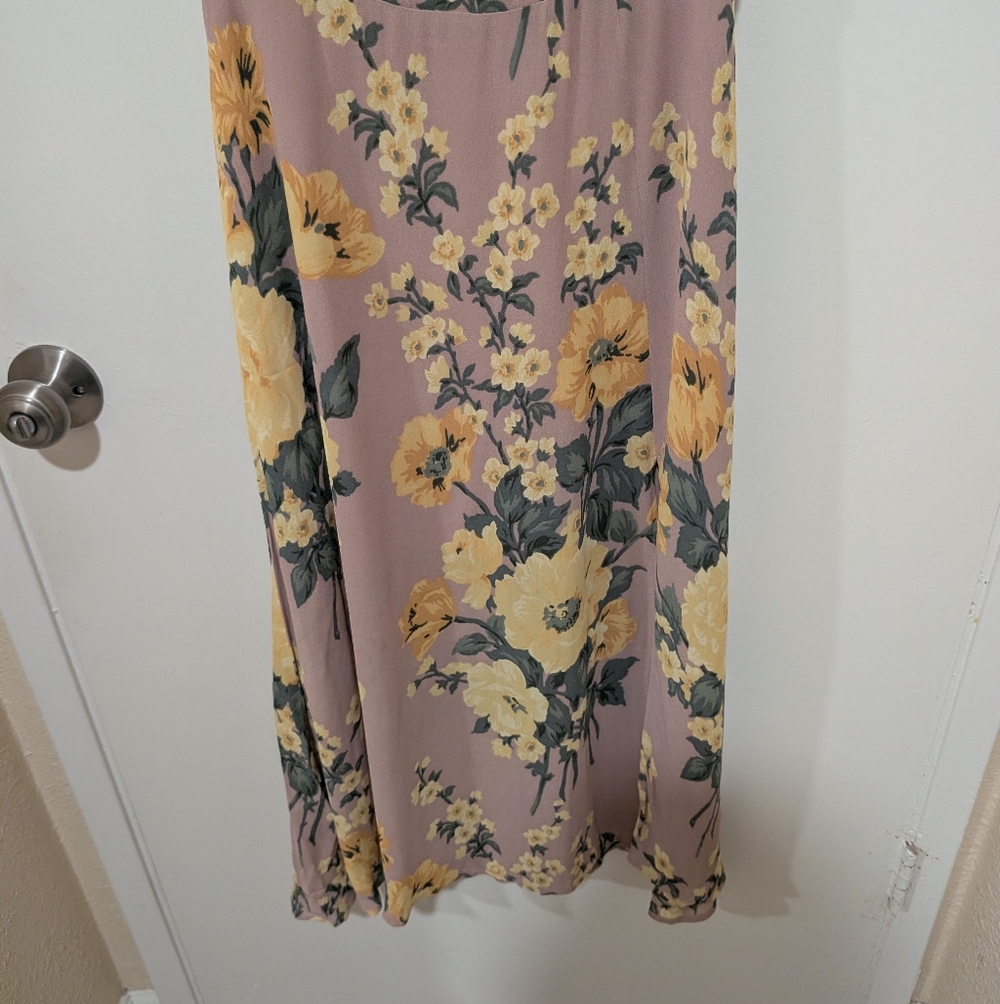 Reformation Pink Off-Shoulder Midi Dress with Yellow Floral Print - Picture 5 of 16